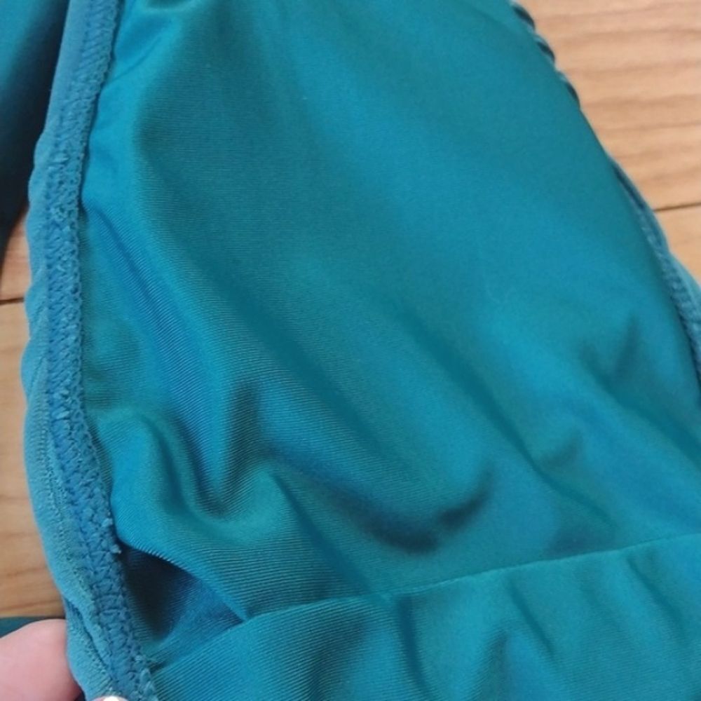 Zaful Teal Plunging Neckline Cross Tie Backless One Piece Swimsuit Size Small - Picture 6 of 11